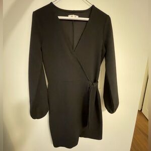 Black mini wrap dress